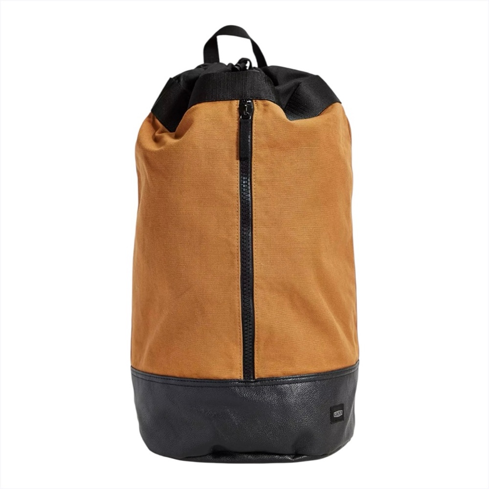 Cinch Bucket Rucksack Backpack Tan and Black